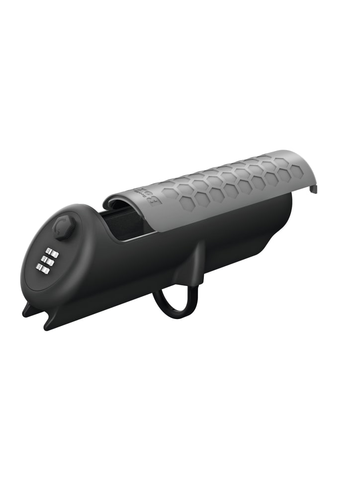 Fahrradtasche Basic 26cm grau mit Zahlenschloss Schwarz