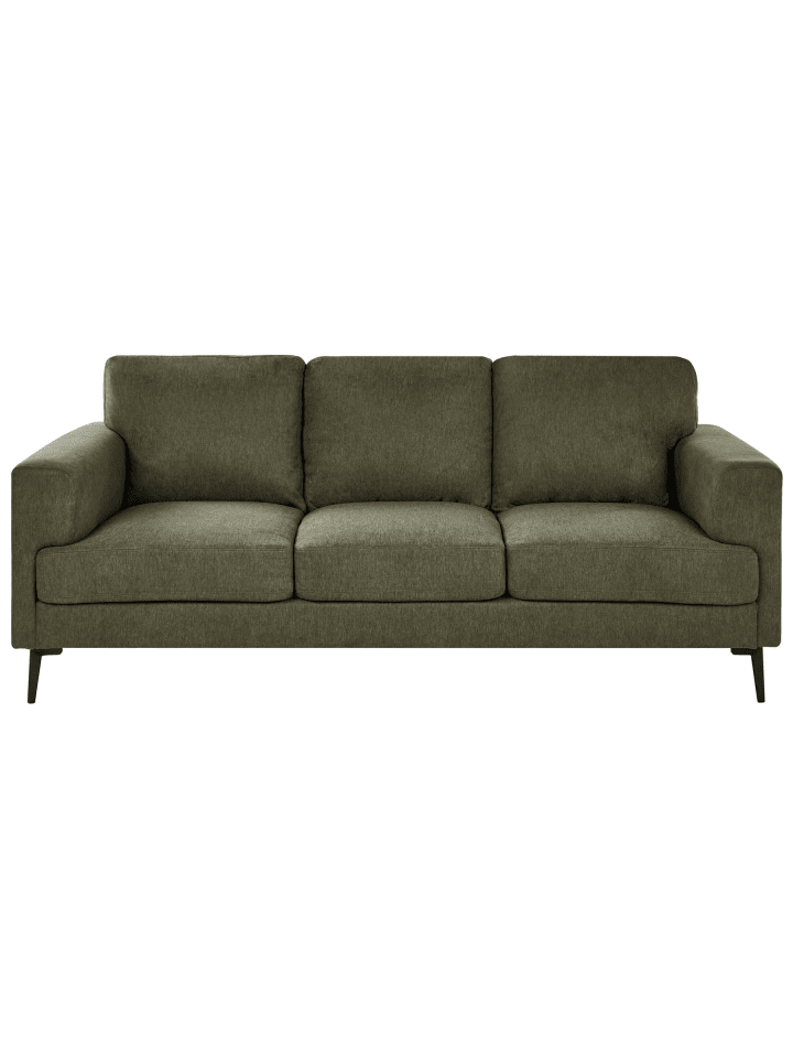 3-Sitzer Sofa LOUSTO in Grün/Schwarz - (W) 213 x (H) 85 x (L) 65 cm