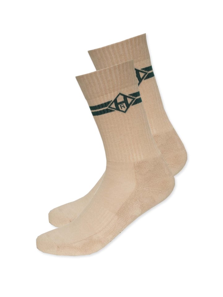 Socken " Icon " in beige-racing-green