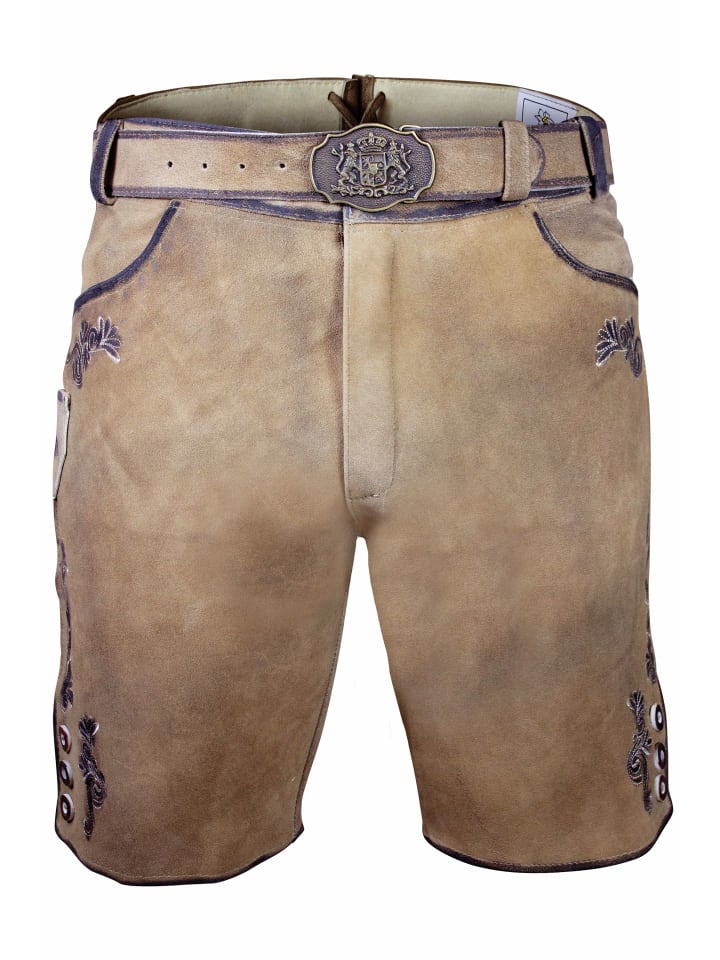 Kurze Wildbock Lederhose Linus in hellbraun