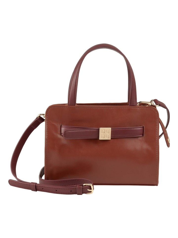 Schultertasche Leder 23 cm ziegelrot