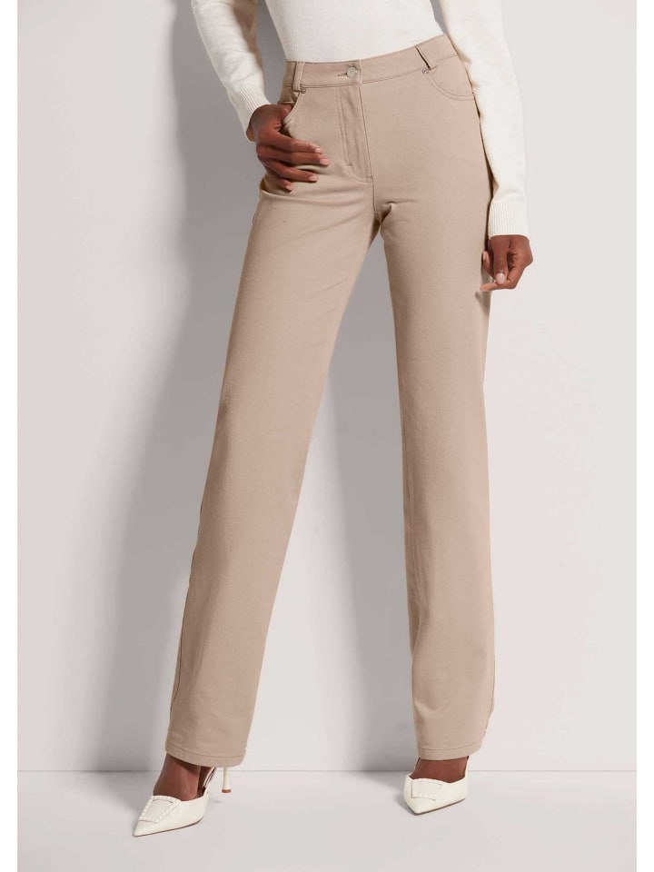 Schmale Jeans im Five-Pocket-Style in taupe