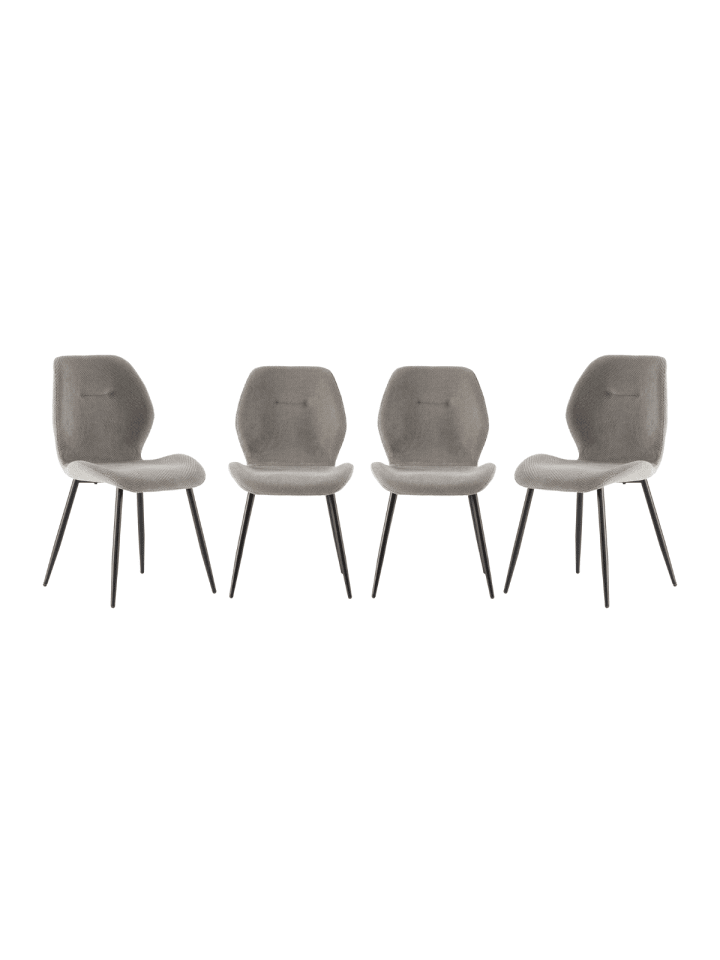 4er-Set Stühle ASHLEY - in Grau - (W) 49 x (H)47,5 x (L)58 cm