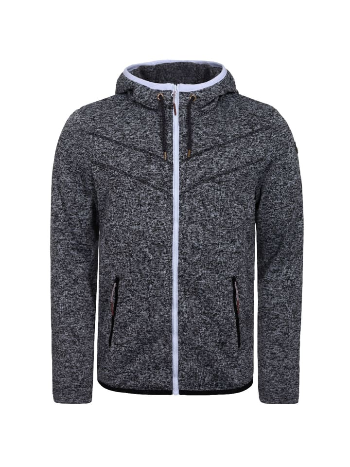 Strickfleecejacke Lew in schwarz