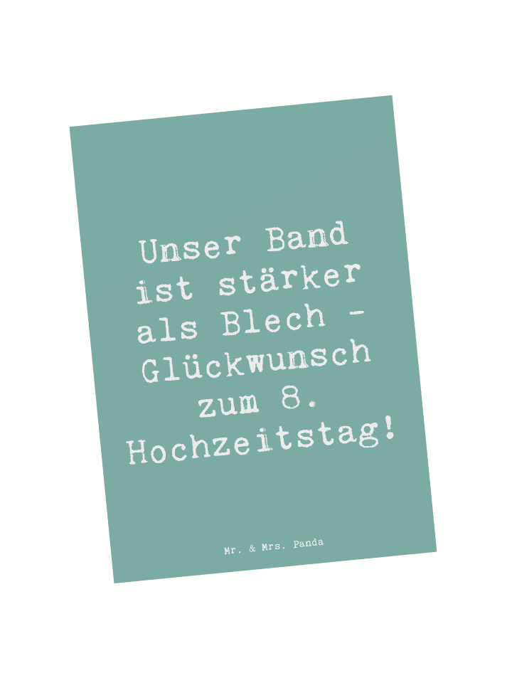 Postkarte Spruch 8. Hochzeitstag Blechhochzeit ... in Meeresbrise