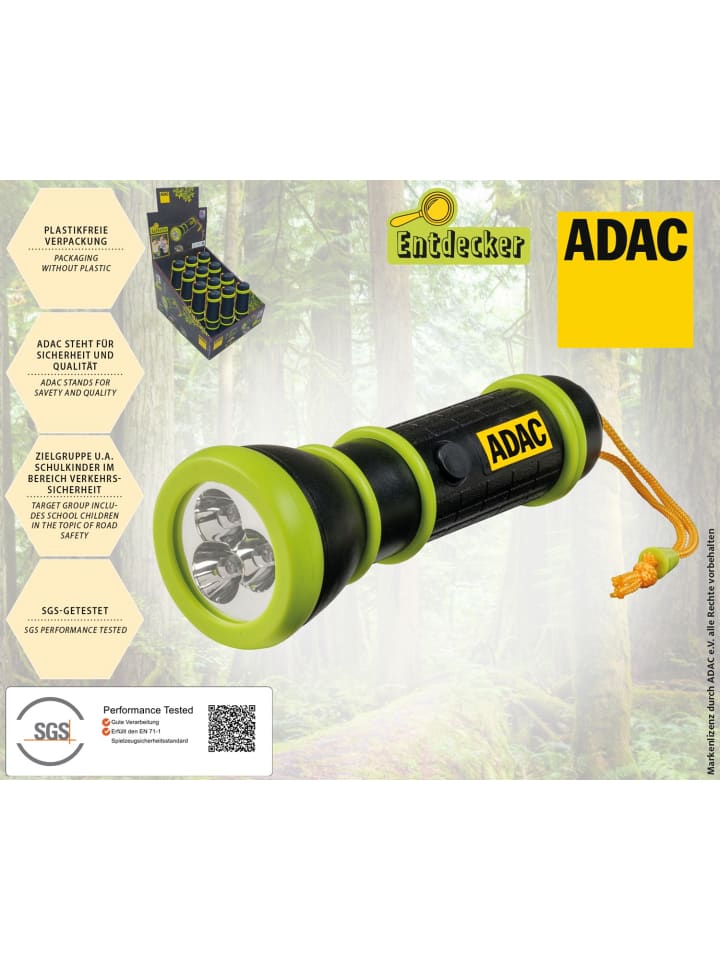 ADAC Taschenlampe mit 3 in Gelb ab