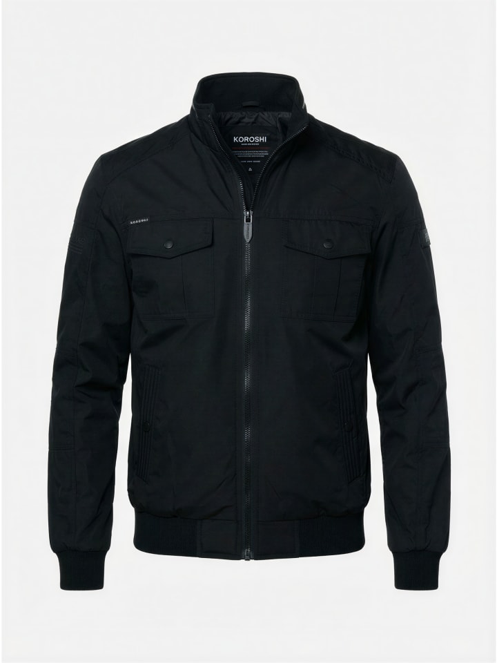Leichte technische Jacke in Schwarz