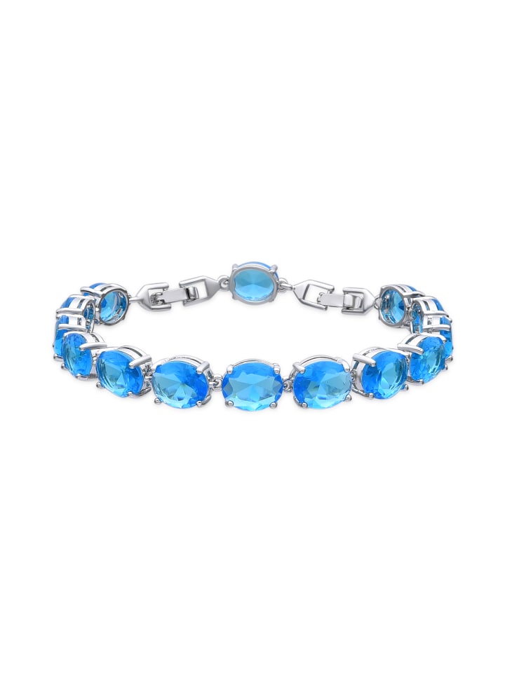 Armband mit Silberfinish und Aquamarin-Zirkonia – Nou