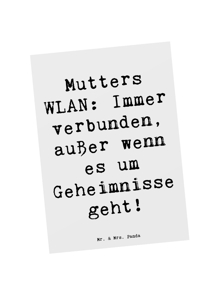 Postkarte Mutters WLAN mit Spruch in Weiß