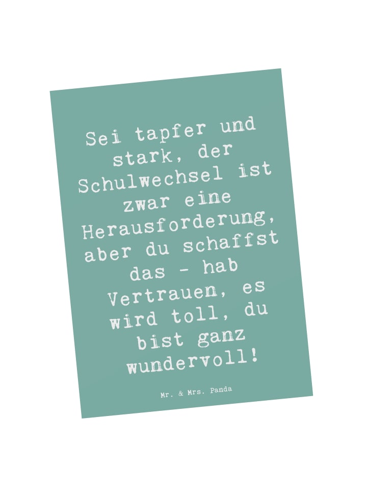 Postkarte Spruch Einen Schulwechsel bewältigen ... in Meeresbrise