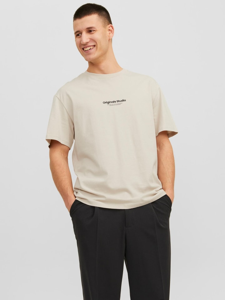 2-er Set Logo T-Shirt Kurzarm Shirt JORVESTERBRO in Sand