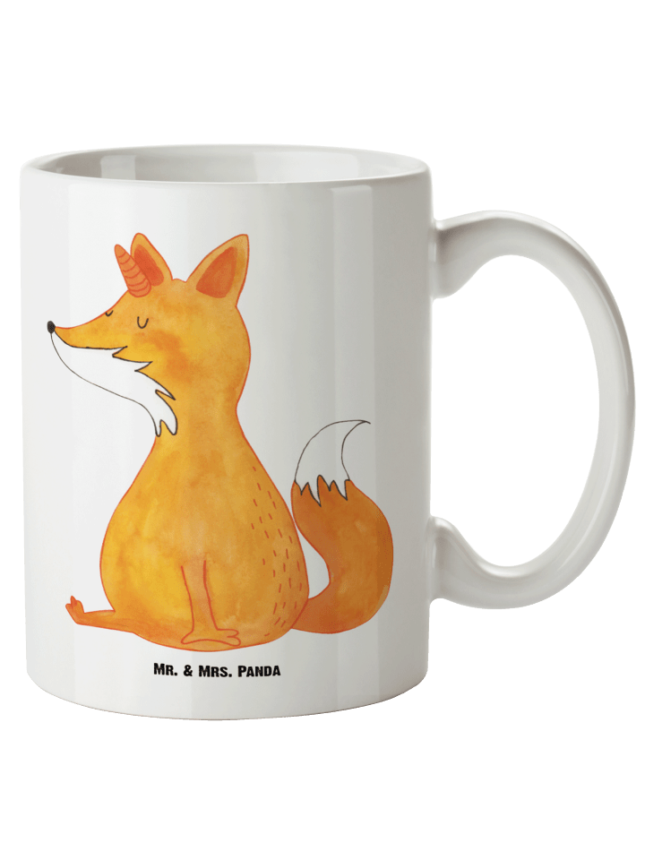 Kaffeetasse Einhorn Wunsch ohne Spruch in Weiß