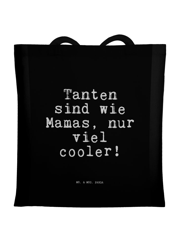 Tragetasche Tanten sind wie Mamas,... mit Spruch in Schwarz
