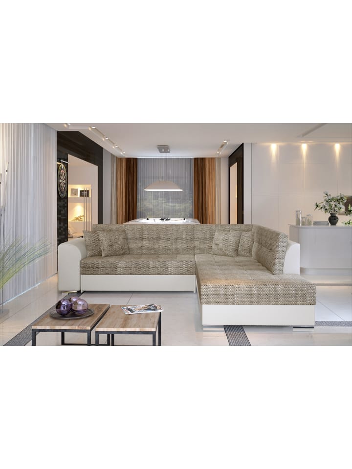 Piri Recamiere Rechts in Beige - (L) 260 x (B) 260 x (H) 78 cm