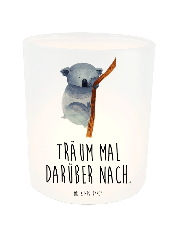 Windlicht Koalabär mit Spruch in Transparent