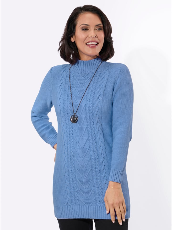 Longpullover in himmelblau