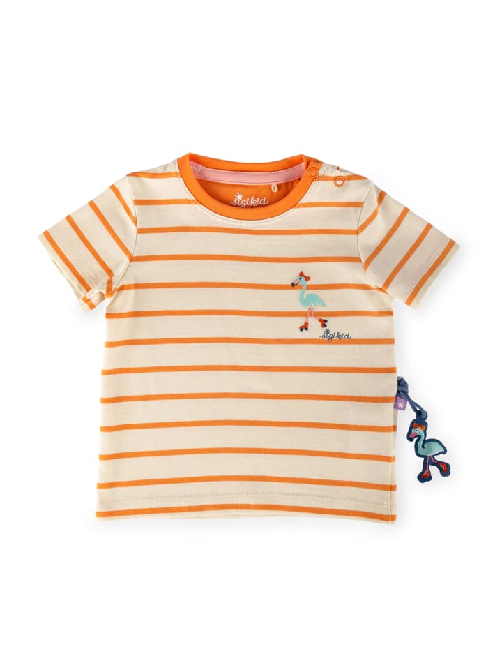 T-Shirt Wild Flamingo in creme/orange