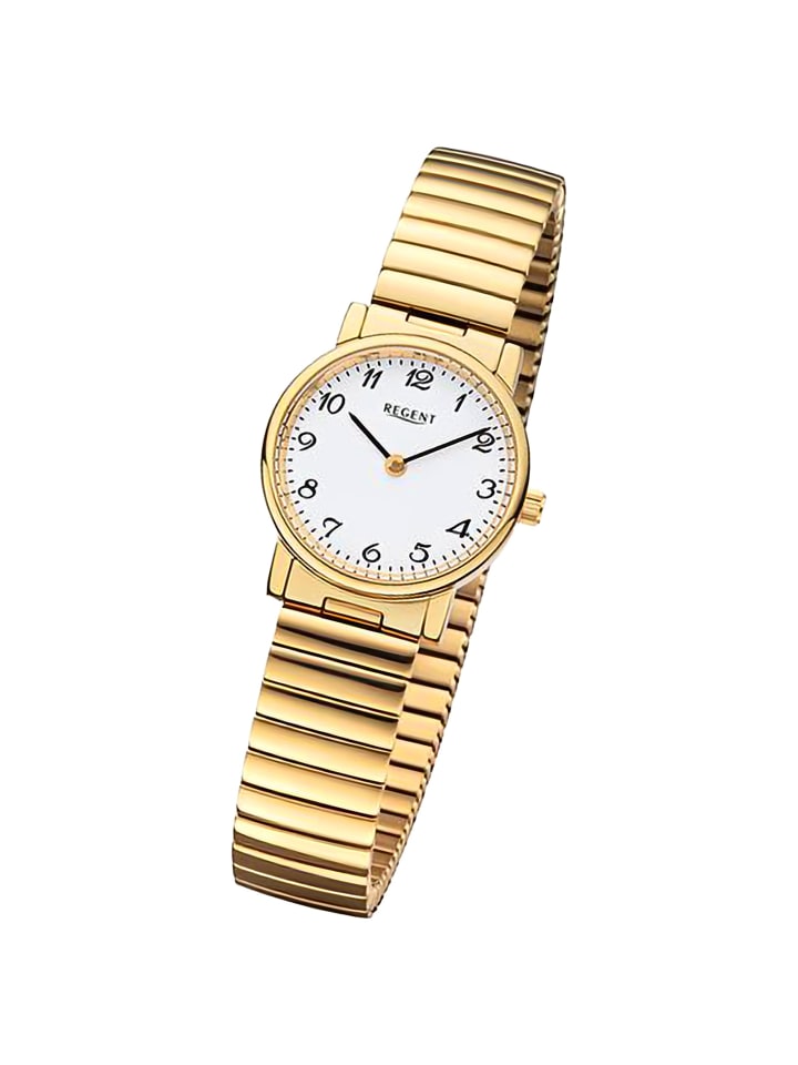 Analog-Armbanduhr Regent Metallarmband gold klein (ca. 26,5mm)