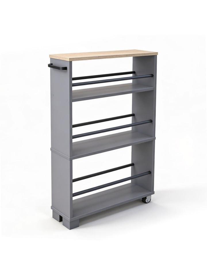 Nischenwagen in Grau/ Schwarz - (B)13 x (H)80 x (T)50 cm