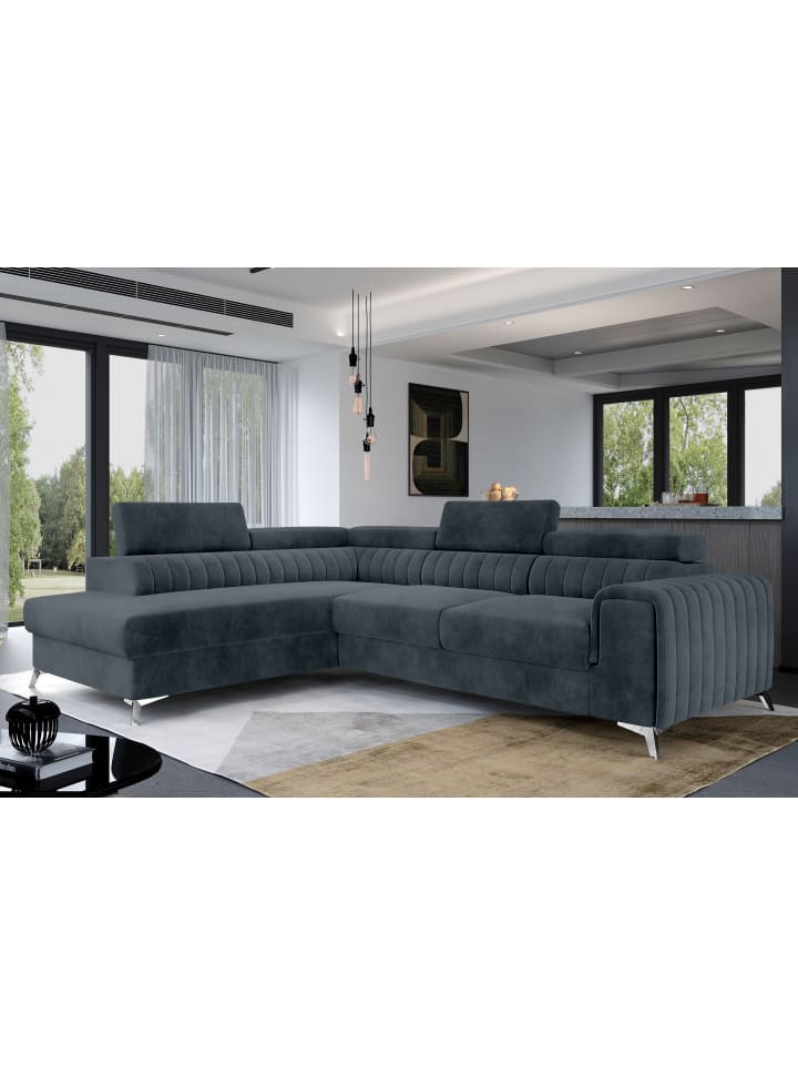 Lauryn Recamiere Links in Grau - (L) 205 x (B) 278 x (H) 92 cm