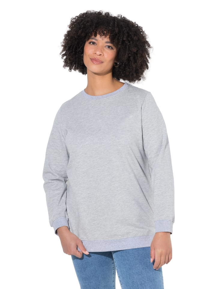 Sweatshirt in hellgrau mélange