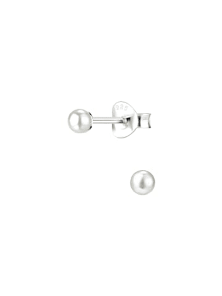Ohrringe, Ohrstecker PERLE in 925 Sterling Silber, 2-tlg.