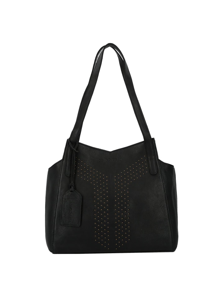 Lavish Imbler Schultertasche Leder 30 cm black