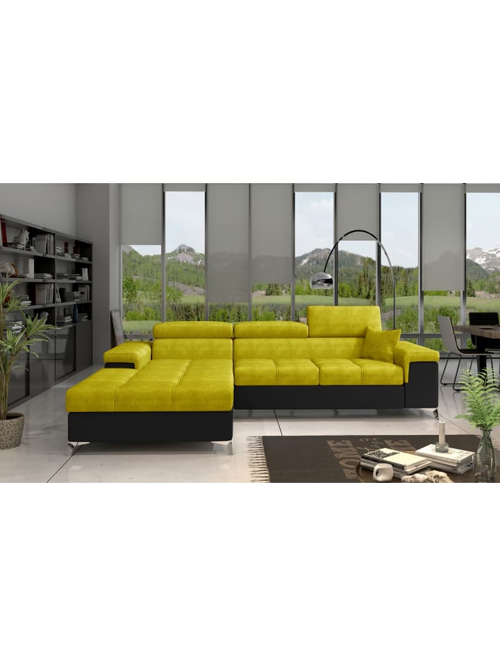 Ricky Recamiere Links in Senf - (L) 205 x (B) 281 x (H) 88 cm