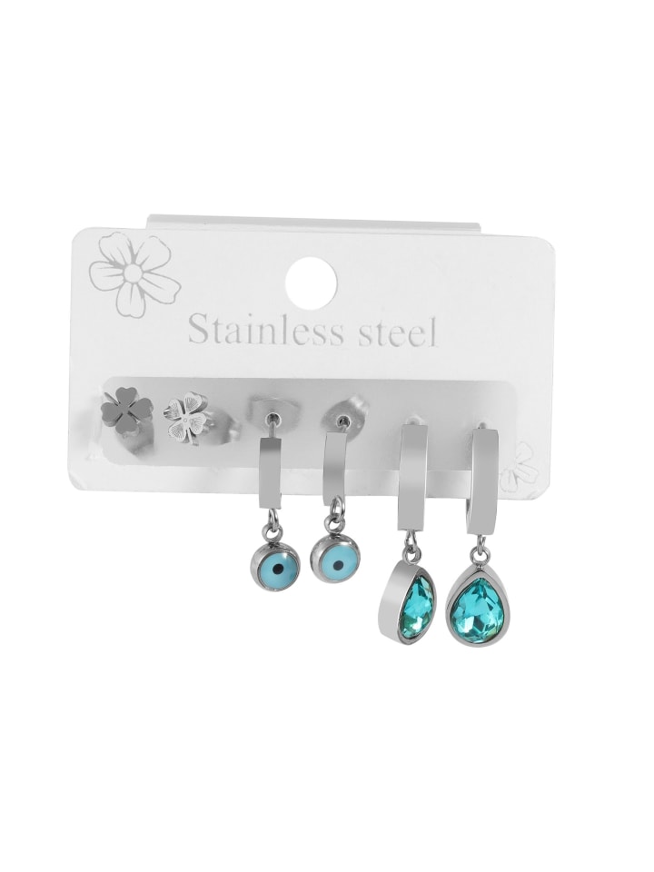 Damen Anhänger – Anhänger aus Edelstahl mit Strass Steinchen in silber