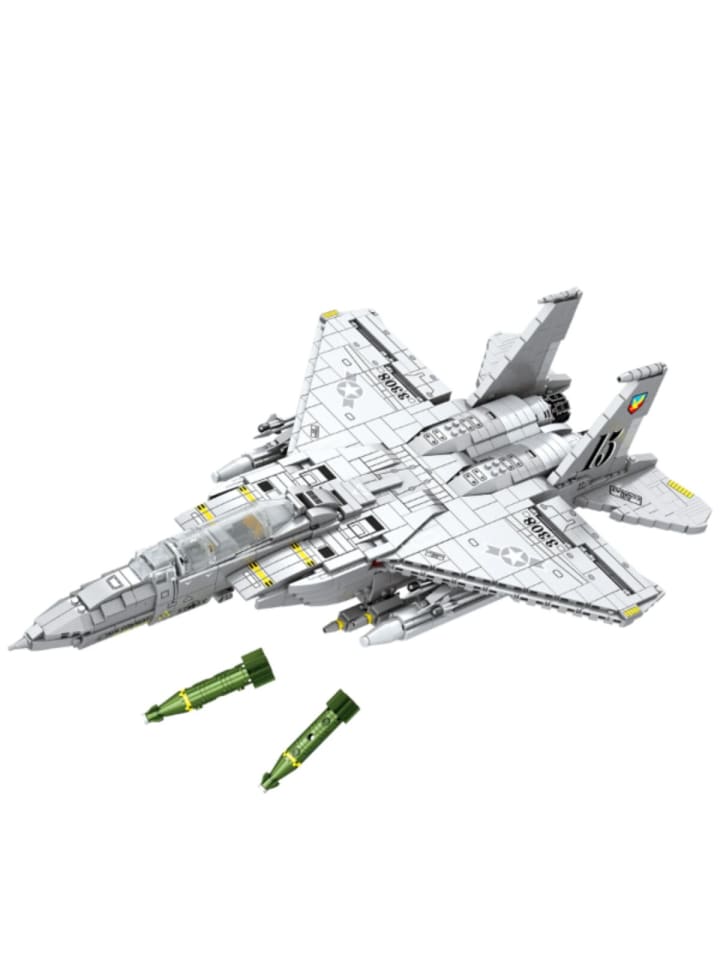 Reobrix 33034 F-15E Jet Klemmbaustein Flugzeug 2216 Teile ab 14 in Grau
