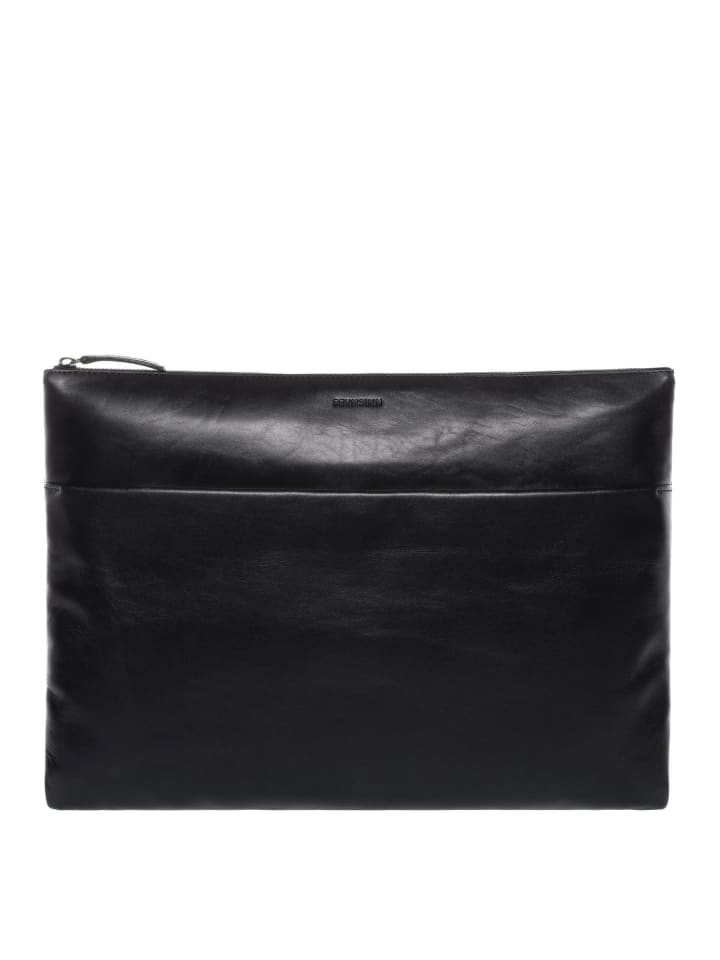 Leder-Laptophülle echt Leder | 13 Zoll Laptop-Hülle schwarz in schwarz