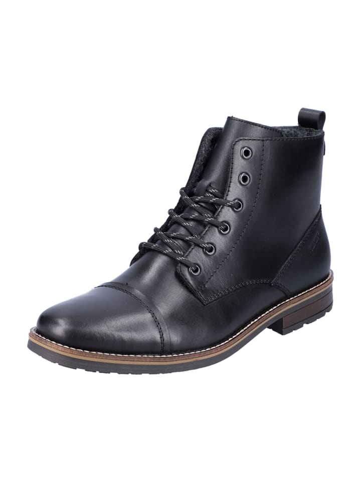 Schnürstiefeletten in Schwarz