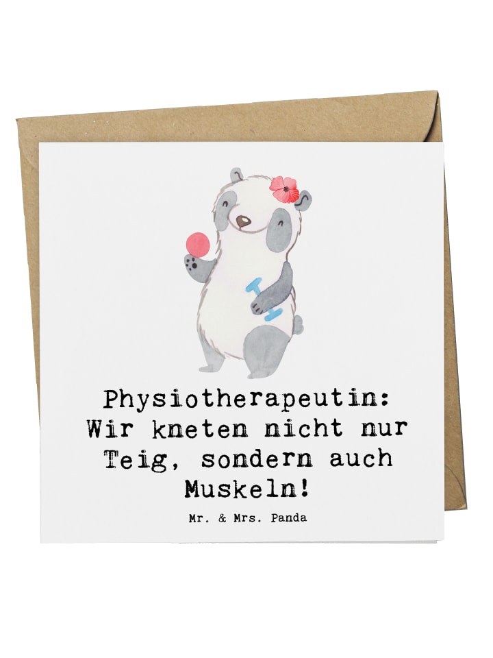 Grußkarte Physiotherapeutin Humor mit Spruch in Weiß