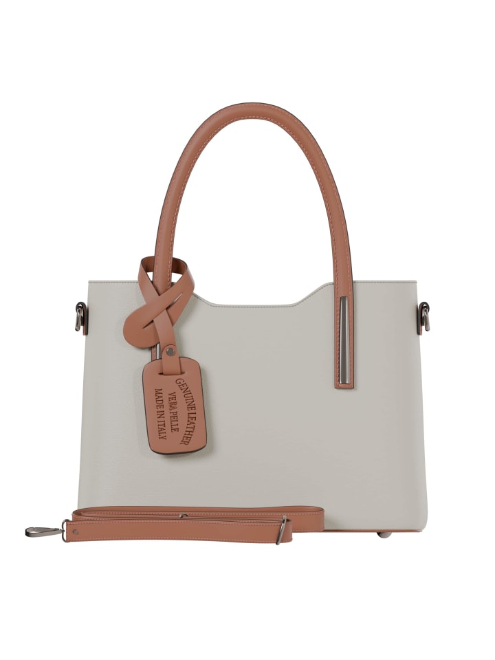 Henkeltasche in Beige/Cuoio - Braun