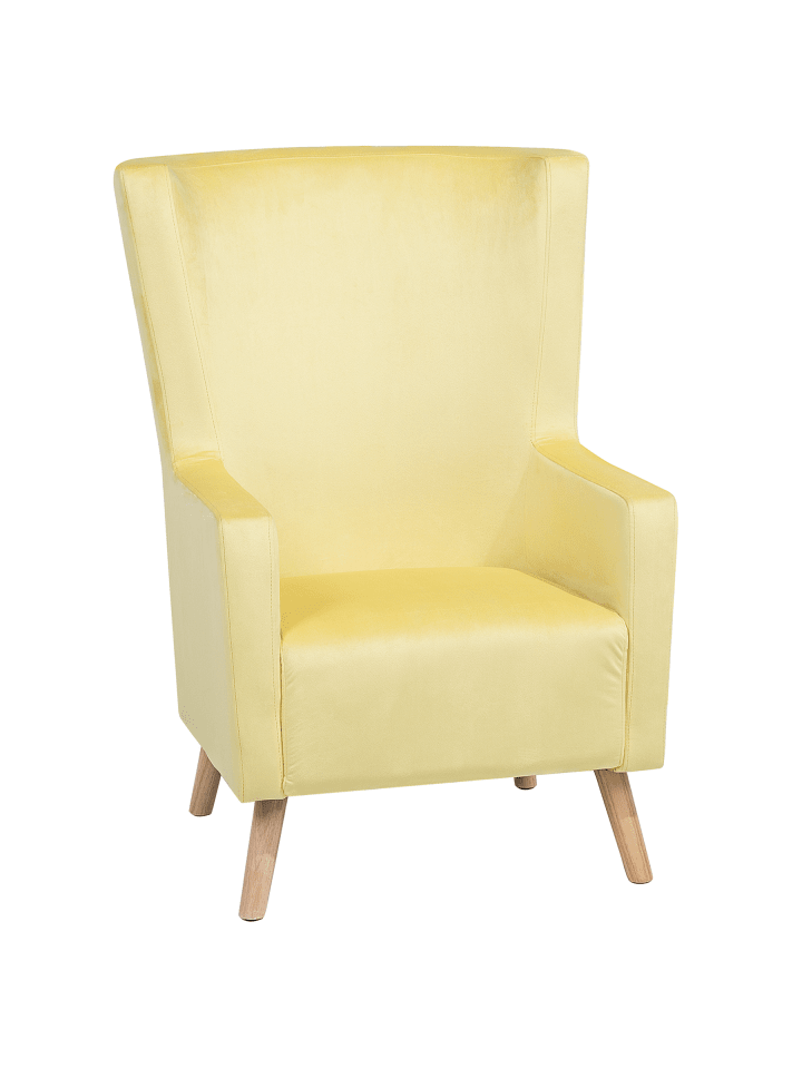 Ohrensessel ONEIDA in Gelb/Braun - (W) 74 x (H) 108 x (L) 60 cm