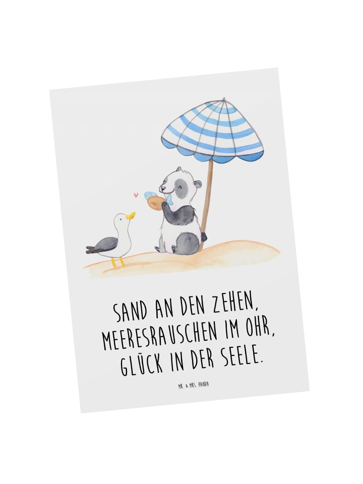 Postkarte Sommer Meer Glück mit Spruch in Weiß