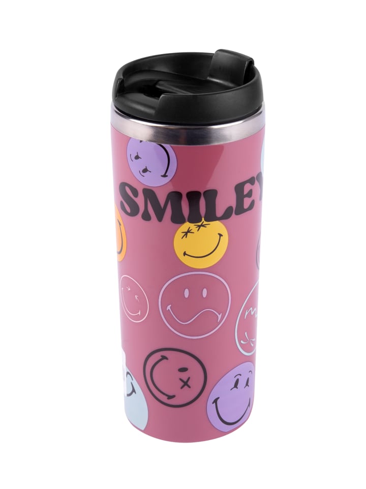Smileyworld Coffee-To-Go Becher - Smiley Thermobecher 350 ml in pink