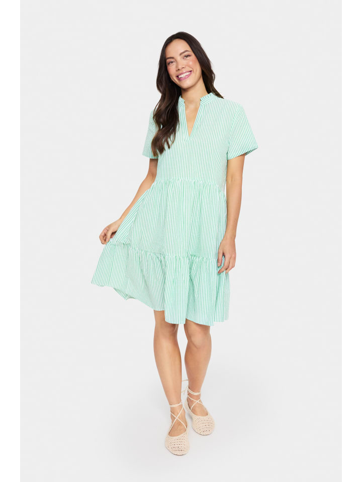 Kleid ElmikoSZ A-shape in Pistachio Green White Stripe