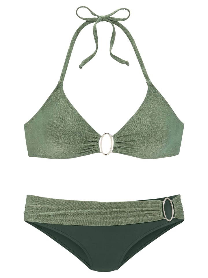 Triangel-Bikini in oliv