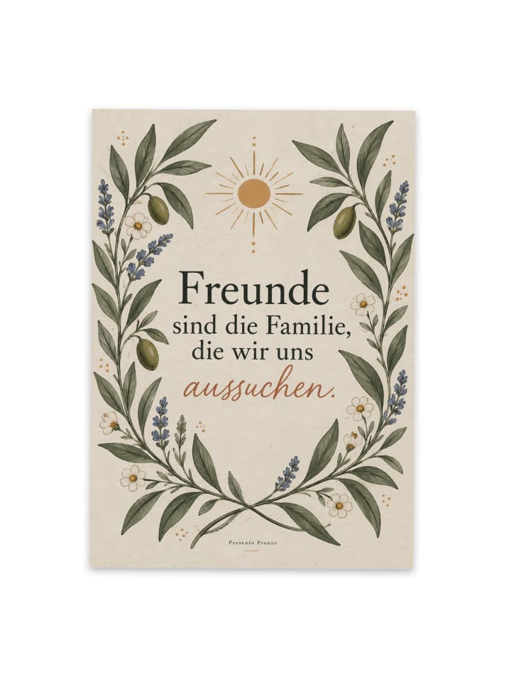 Postkarte Freundschaft zeitlos Design mit Spruch in Weiß