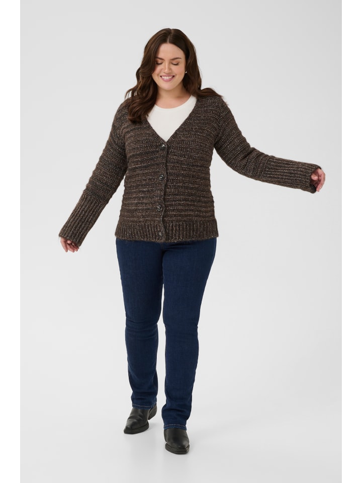 Strickjacke KCmarina Loose fit in Black Coffee Melange