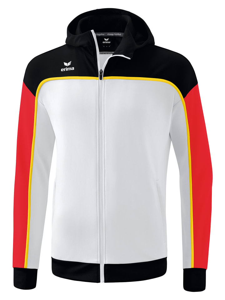 Kinder Change By Erima Trainingsjacke mit Kapuze in weiß/schwarz/rot