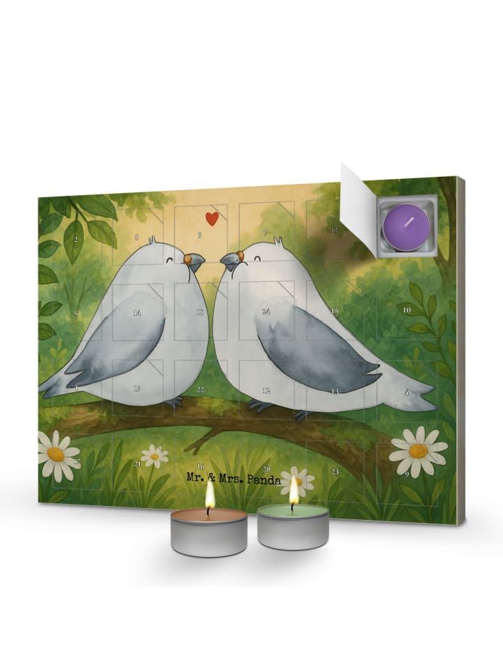 Adventskalender Turteltauben Liebe Design ohne ... in Weiß