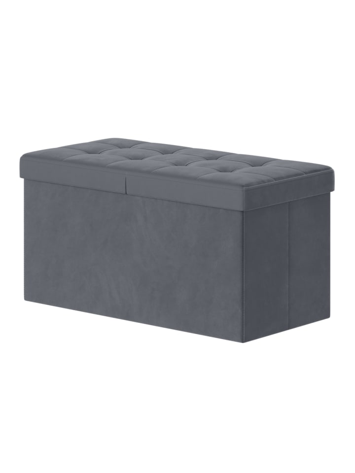Sitztruhe Island in Grau - (B)76 x (H)38 x (T)38 cm