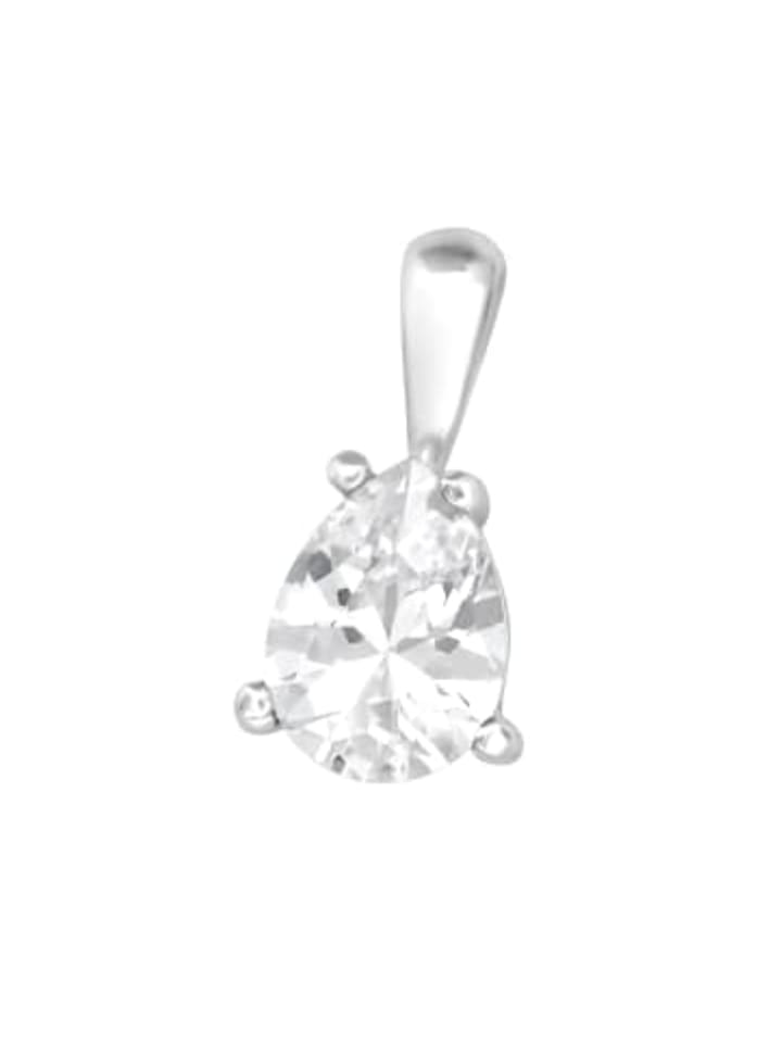 Anhänger SOLITÄR PEAR 6 mm in 925 Sterling Silber