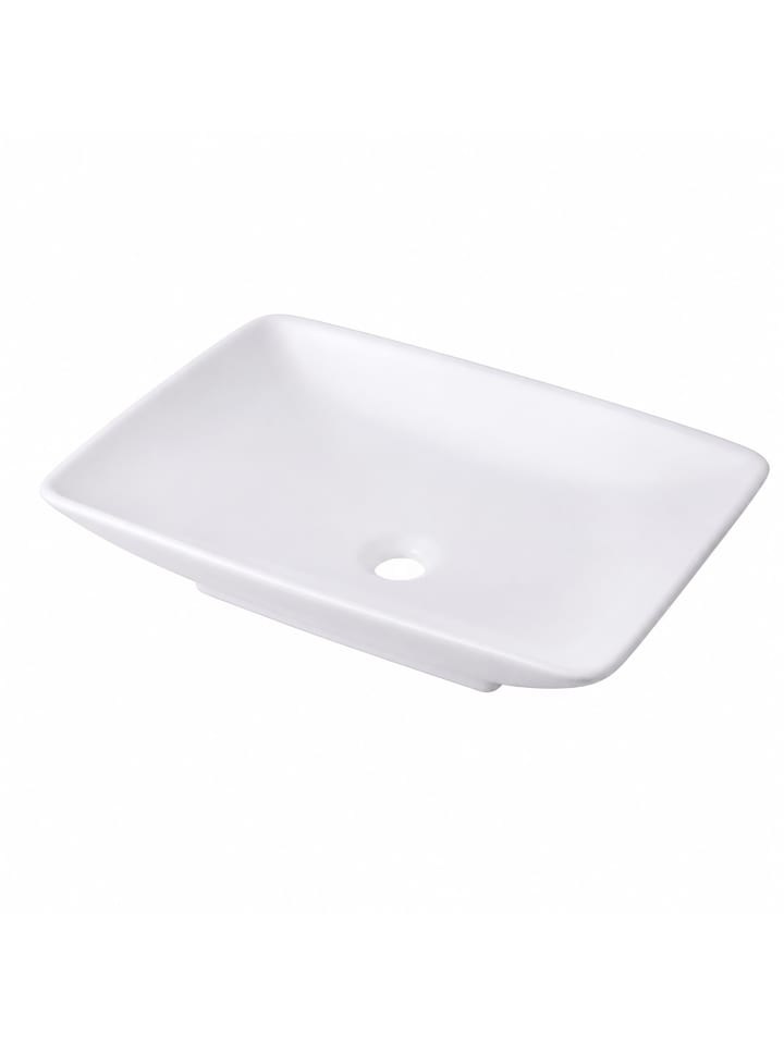 Waschbecken in Weiß - (B)59 x (H)10 x (T)37 cm