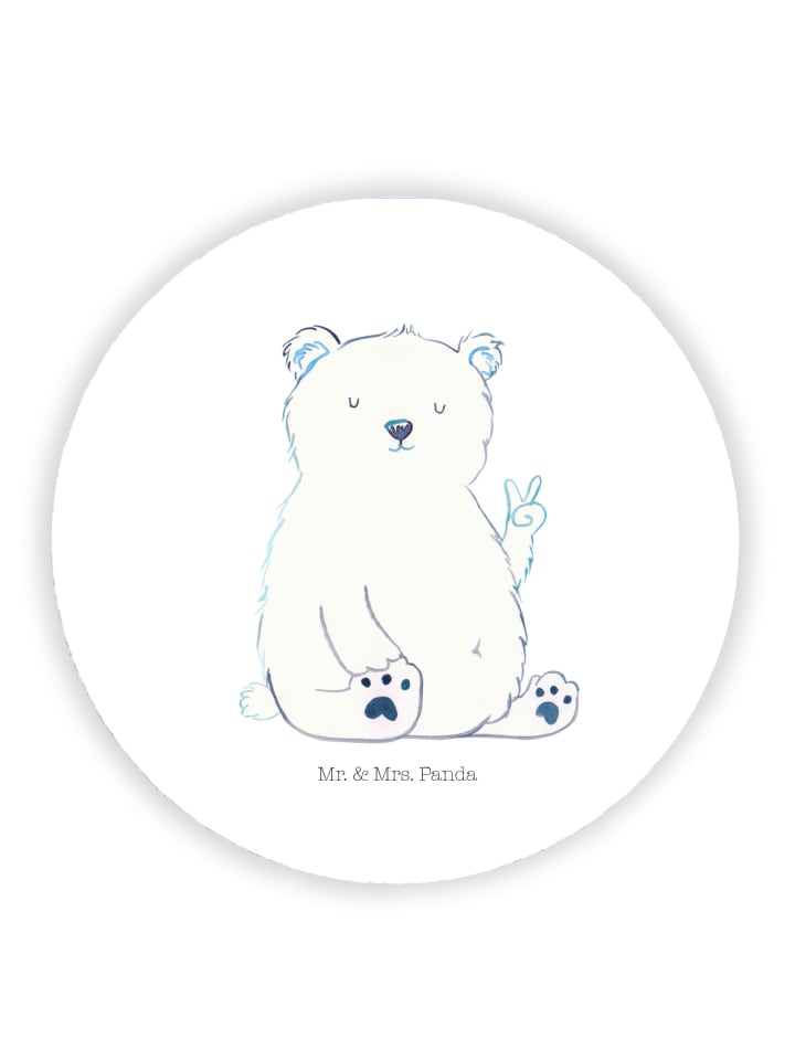 Magnet Eisbär Faul ohne Spruch in Weiß