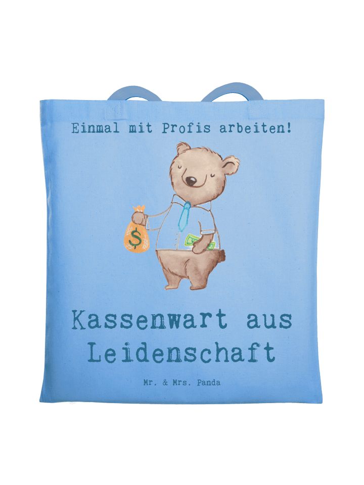 Umhängetasche Kassenwart Leidenschaft mit Spruch in Sky Blue