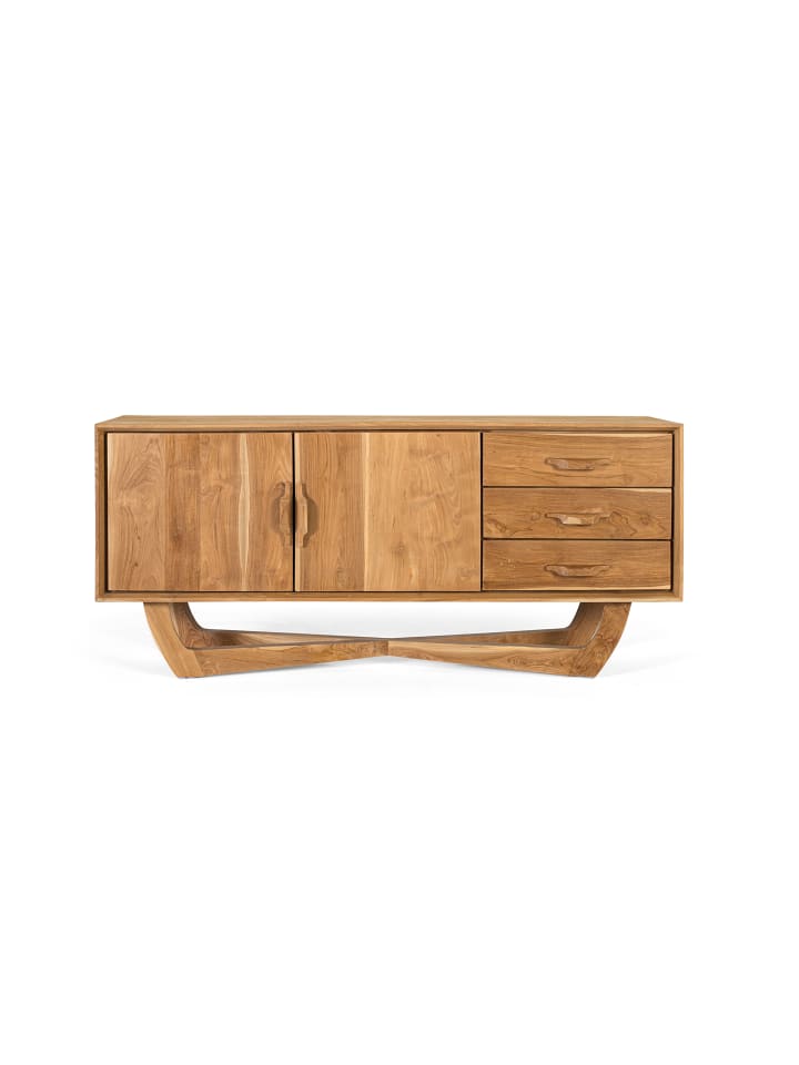 TV-Ständer aus Teakholz, 66 cm x 150 cm x 40 cm