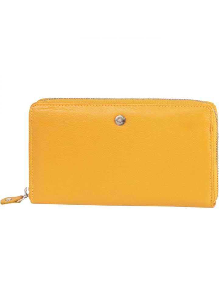 Spongy Geldbörse Leder 19 cm yellow